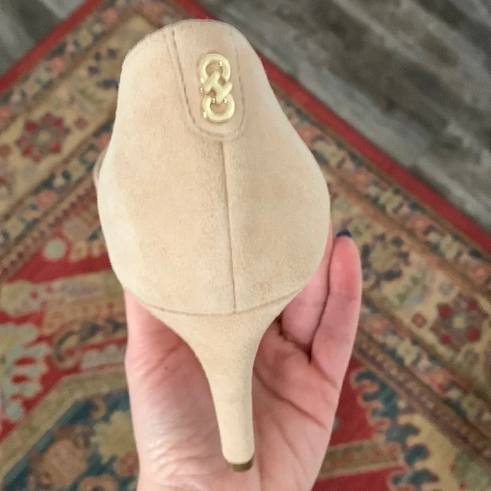 NWOT Cole Haan Highline Natural Tan Half Vamp Heels Pumps